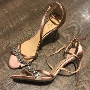 Jewel badgley mishka size 9.5 nude rhinestone heel